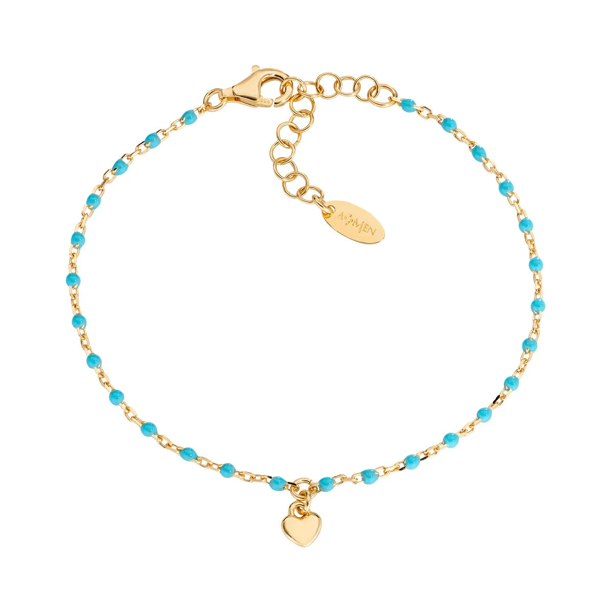 Bracciale "Cuore" in Argento Dorato con Smalto - BRSMCUGT3