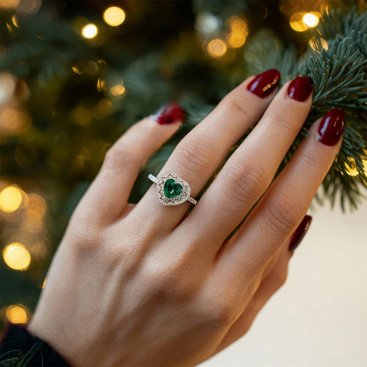 Anello Amen Stardust Cuore Verde Smeraldo con Zirconi - RHRIBBVZ-16