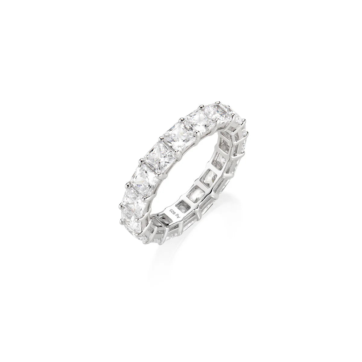 Anello Amen Veretta con Zirconi Quadrati 4 mm - RTQU4BBZ-16