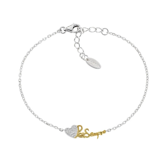 Bracciale Amen Cuore Per Sempre con Zirconi in Argento 925 - BRSEMBGBZ3