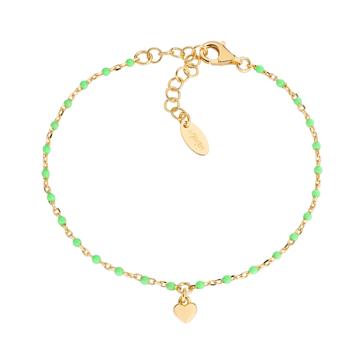 Bracciale Amen "Cuore" in Argento Dorato con Smalto - BRSMCUGV3