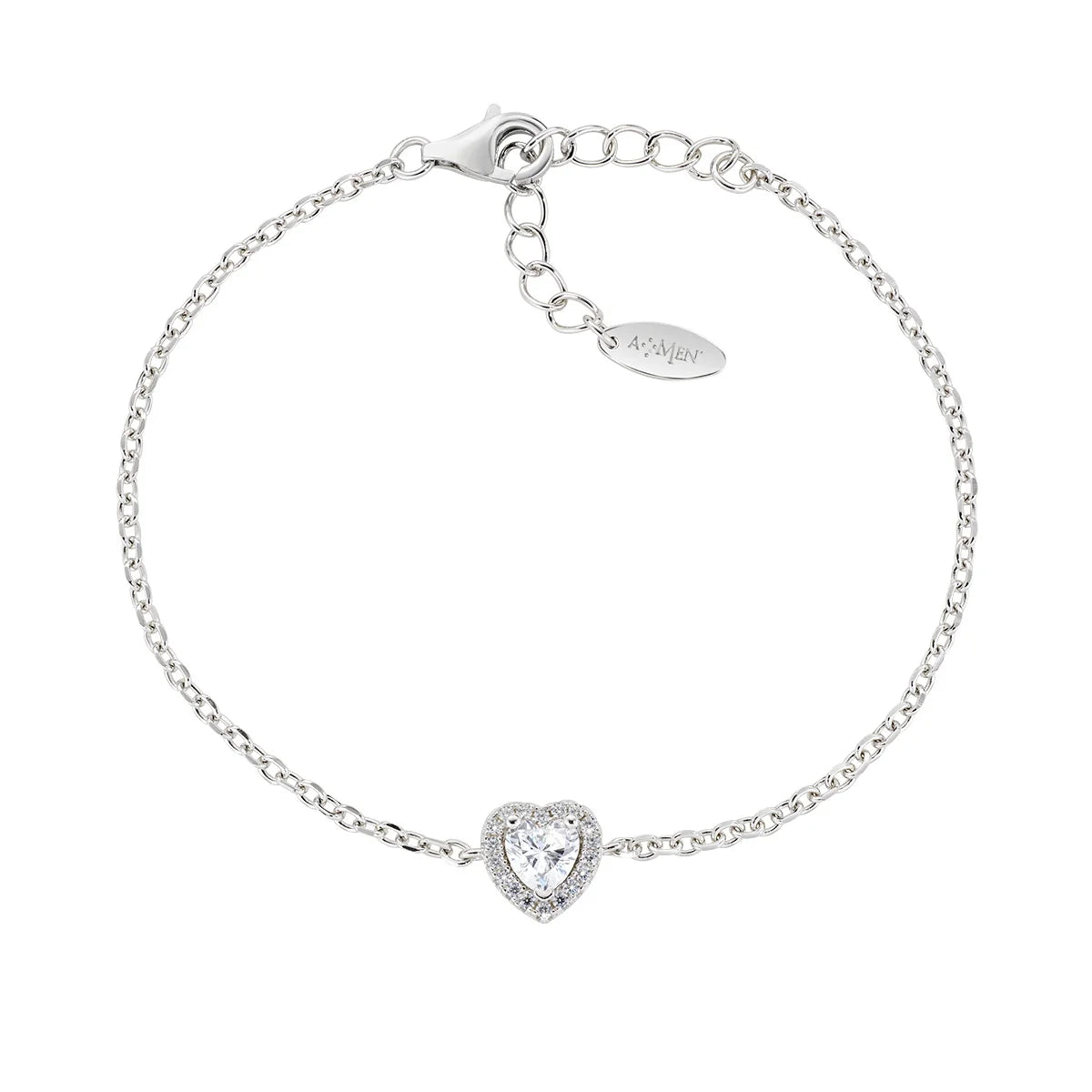 Bracciale Amen Dolce Cuore Bianco in Argento 925 - BRTICUBBZ