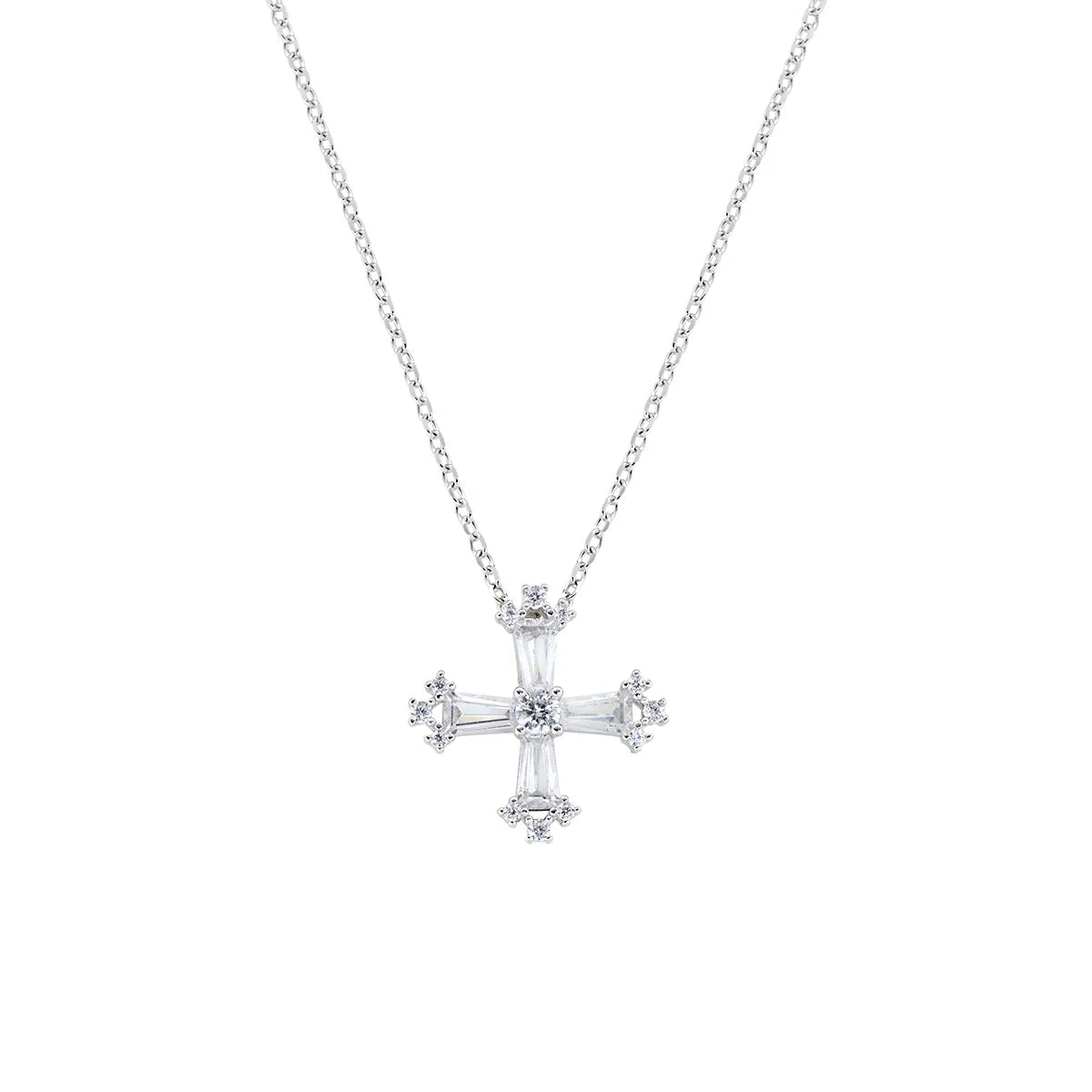 Collana Amen Croce Quadrata con Zirconi - CLCRSPBBBZ3