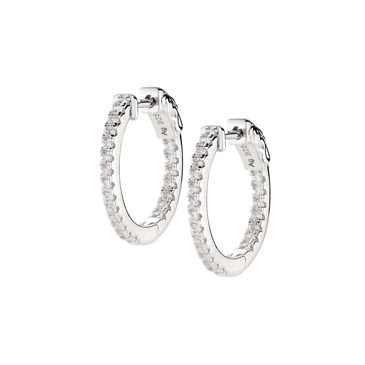 Orecchini Amen a Cerchio Pavé di Zirconi 1,5 mm - ECEMOBBZ15