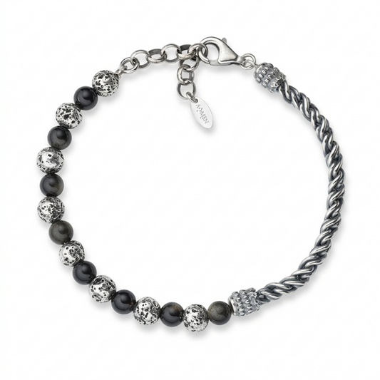 Bracciale Amen Hipster in Argento - BRUPCBN6