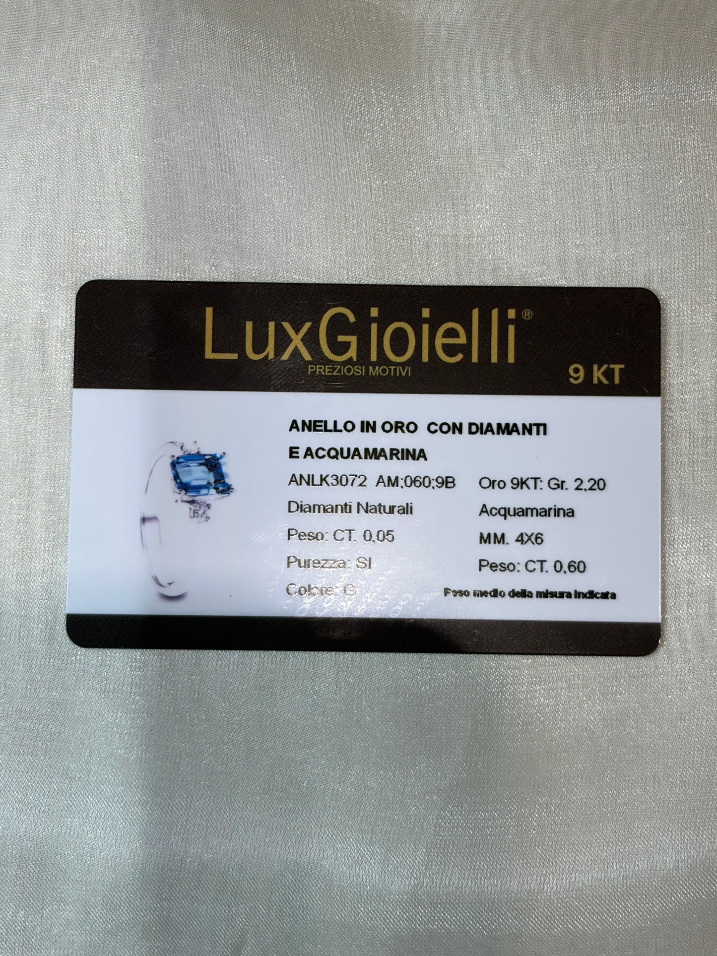 Anello Lux Gioielli AM 0,60 D 0,02 - ANLK3072