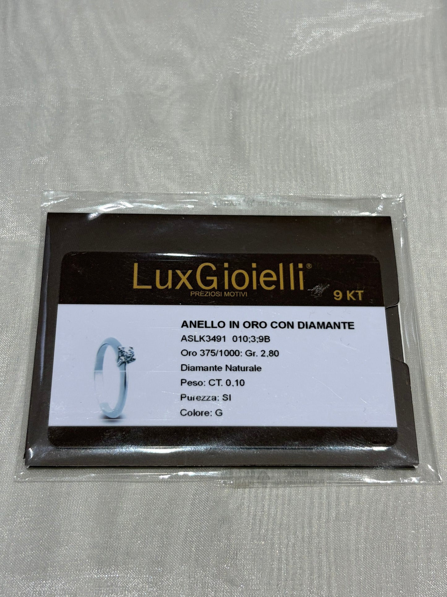 Anello Solitario LuxGioielli D 0,10 - ASLK3491
