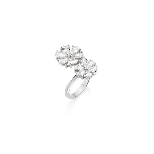 Anello Amen Stardust con Due Margherite di Zirconi Bianchi - RDABBZ2