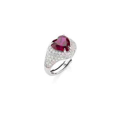 Anello Regolabile Stardust Cuore Rosso Ciliegia con Zirconi - RHCIBBRZ3