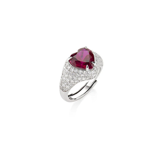 Anello Regolabile Stardust Cuore Rosso Ciliegia con Zirconi - RHCIBBRZ3