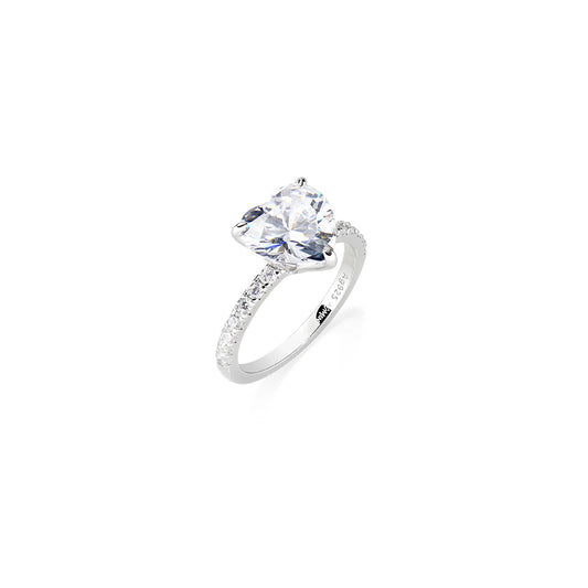 Anello Amen Solitario Zircone Taglio Cuore - RNUCUBBZ-14