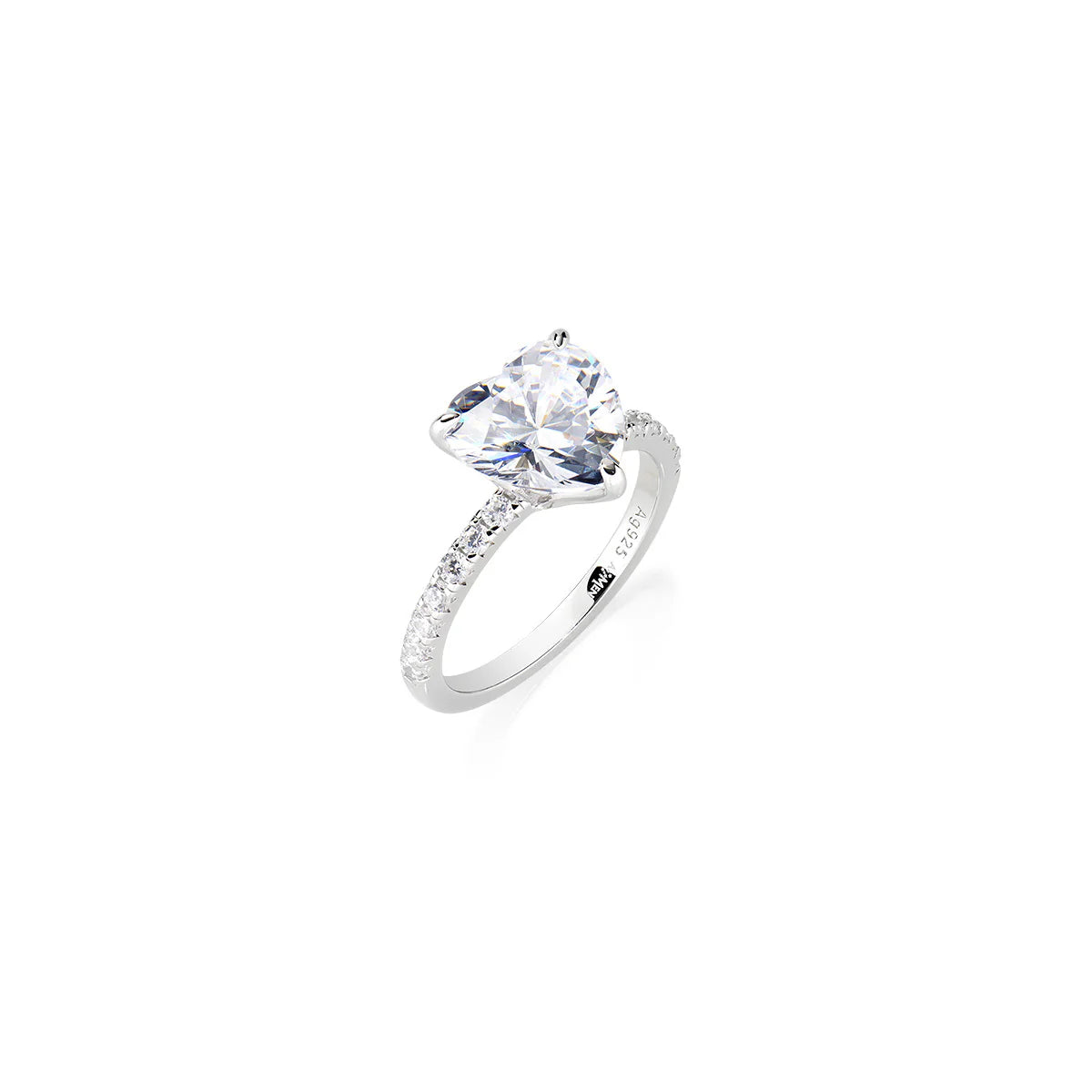 Anello  Amen Solitario Zircone Taglio Cuore - RNUCUBBZ-16
