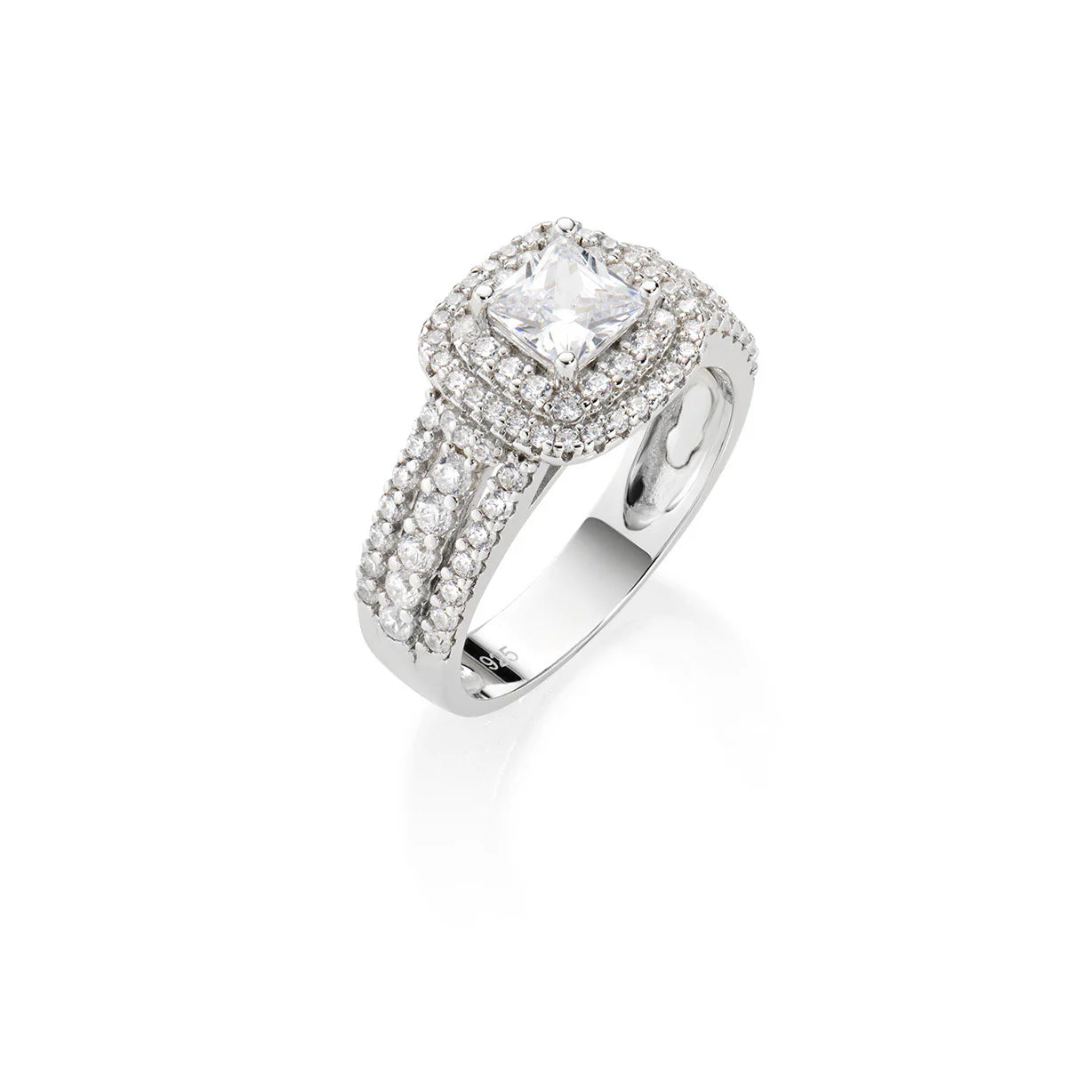 Anello Donna a Fascia con Zircone Taglio Princess - RPRQUBBZ-14
