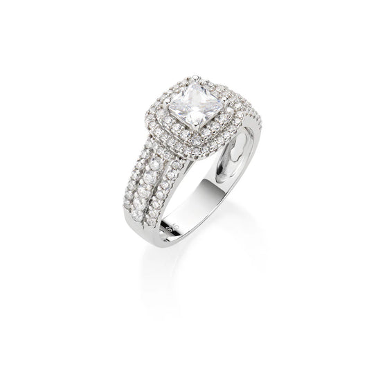Anello Donna a Fascia con Zircone Taglio Princess - RPRQUBBZ-14