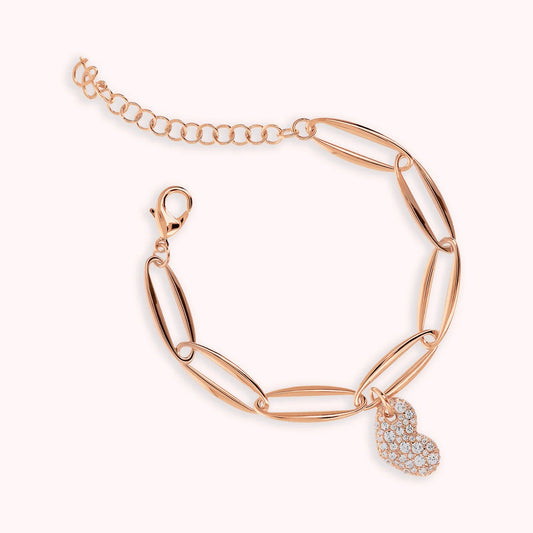 Bracciale Maglie Marquise e Cuore in Pavé di Cubic Zirconia - WSBZ02422.WR
