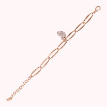 Bracciale Maglie Marquise e Cuore in Pavé di Cubic Zirconia - WSBZ02422.WR
