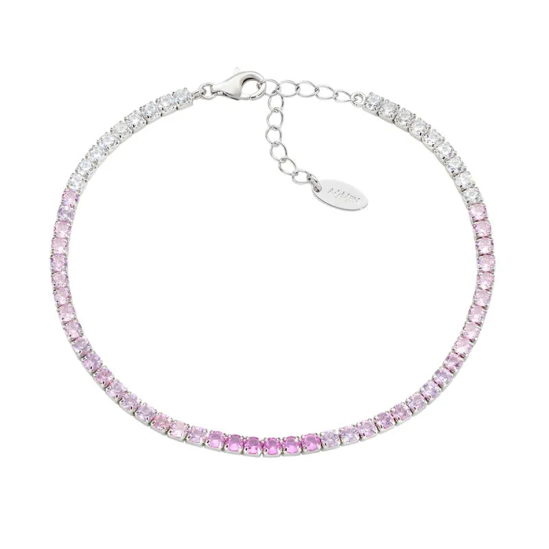 Amen Bracciale in Argento con Zirconi Muticolor Rosa e Bianchi - BT25DEBRO17
