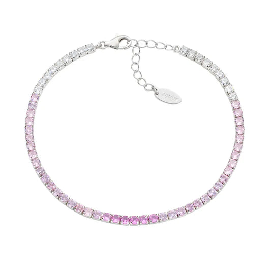 Amen Bracciale in Argento con Zirconi Muticolor Rosa e Bianchi - BT25DEBRO17