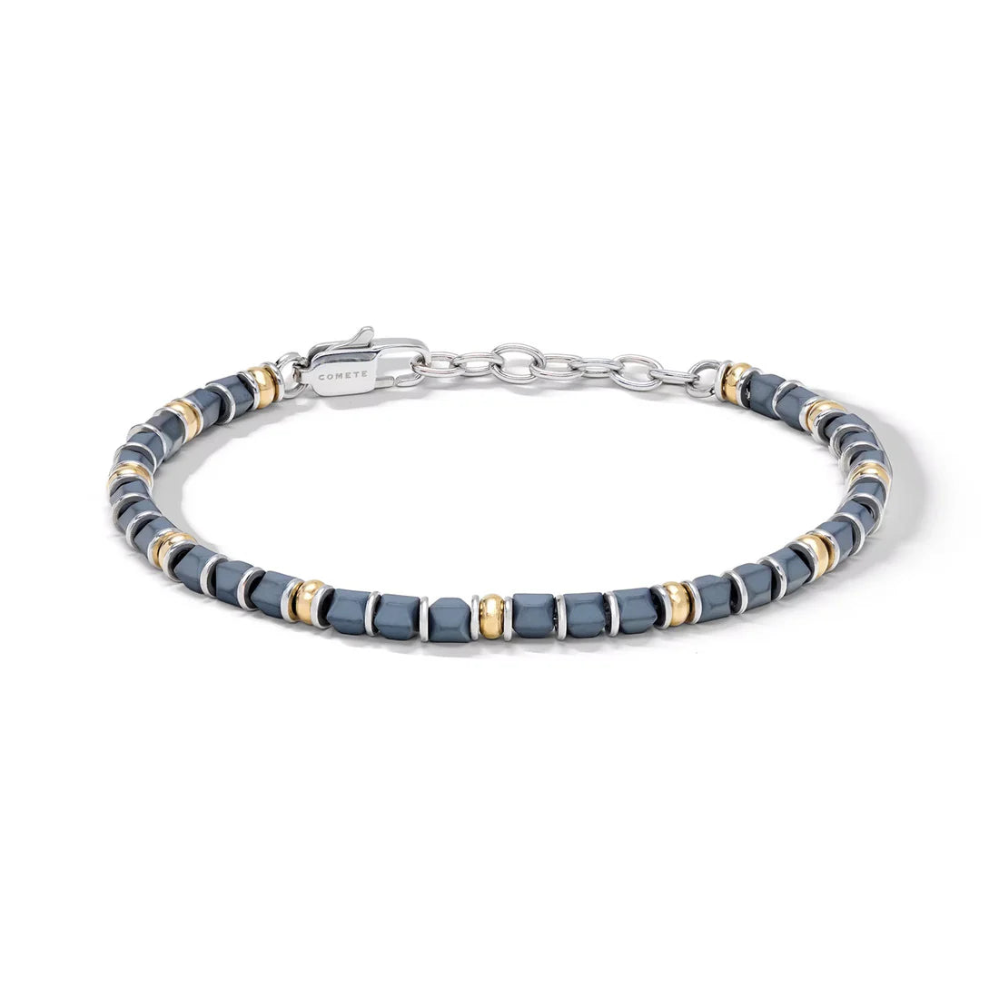 Bracciale Comete uomo in acciaio PVD giallo con ematite grigia - UBR1328