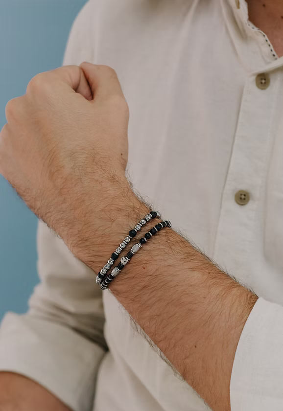 Bracciale Comete Gioielli in onice nero e zirconi neri - UBR885