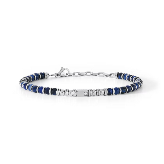 Bracciale Comete Gioielli in acciaio e agata blu - UBR887
